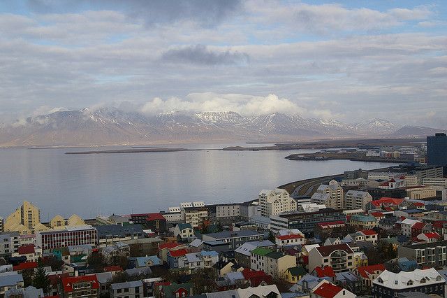 Winter cityscape in Reykjavik, Iceland