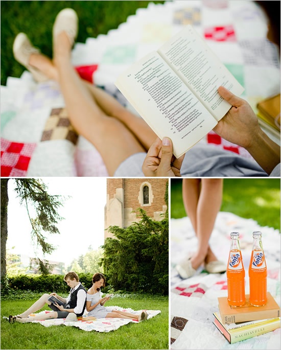 Relaxed picnic poses for couples