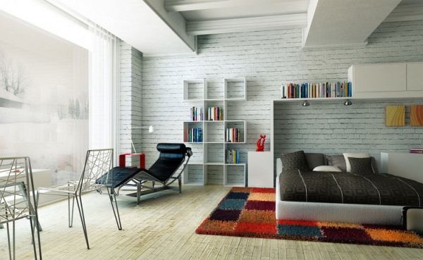 Unique contemporary bedroom interior