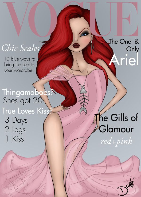 Fashion editorial style Disney princess Vogue parody by Dante Tyler