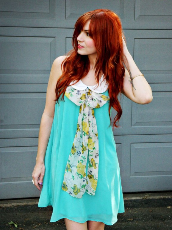 Vivid cherry-red hair portrait