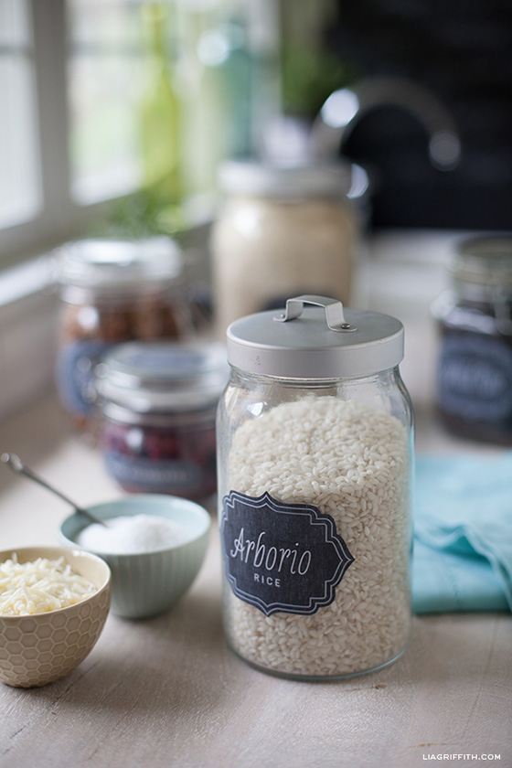 Vintage chalkboard pantry labels