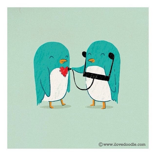 Whimsical ilovedoodle illustration