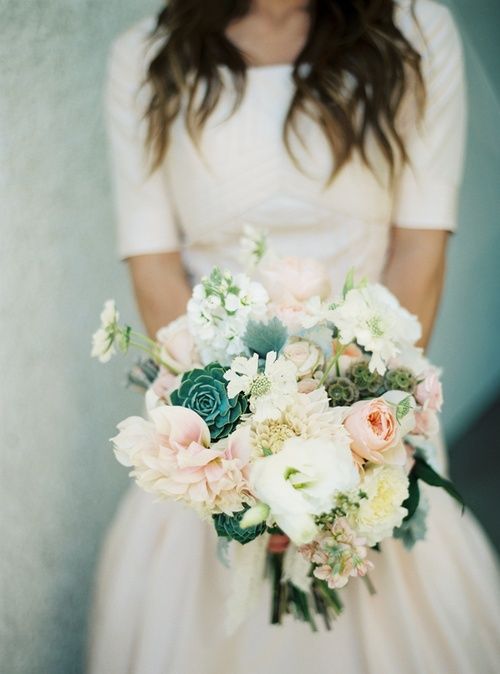 Hand-tied winter wedding bouquet