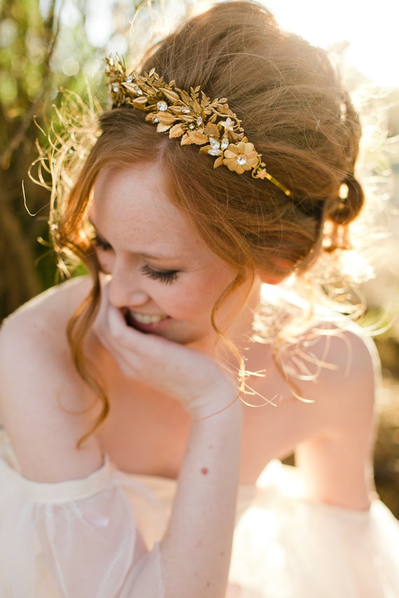 Flower crown and bridal styling detail