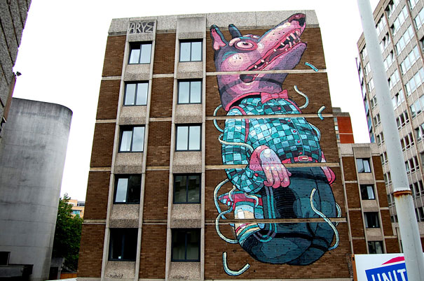 Street art mural in Bristol, UK
