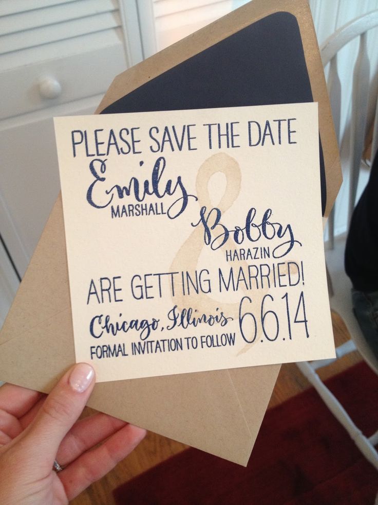 Save-the-date with couple photograph