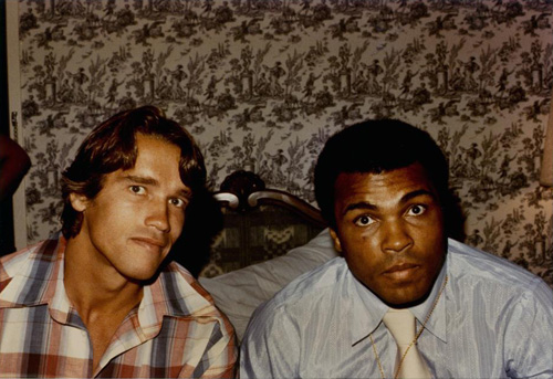 Arnold Schwarzenegger with Muhammad Ali