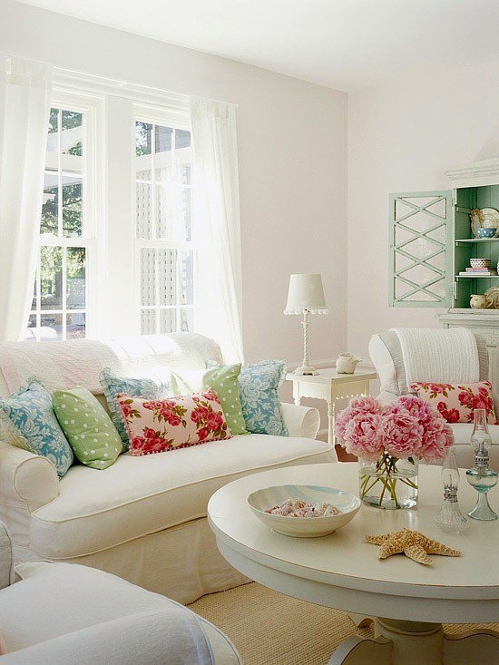 Coastal style cushions and natural fabrics