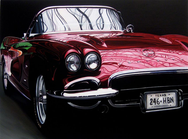 Hyper-realistic muscle car by Cheryl Kelley