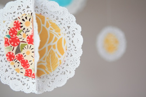 Make a Hanging Fabric Doily Mobile