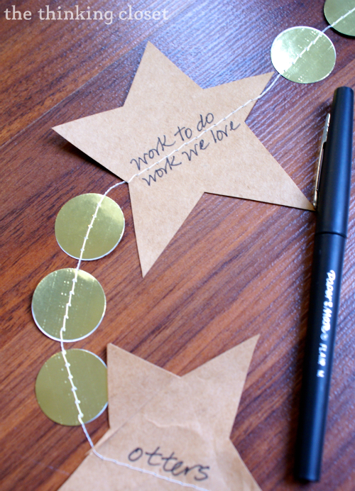 paper bag gratitude garland