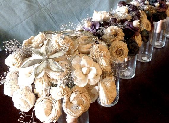 Soft romantic bridal flowers