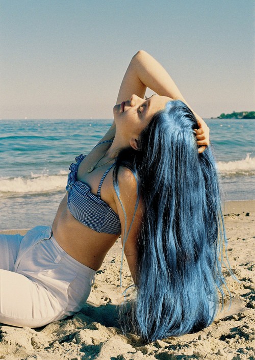 Saturated colorful hair dye look