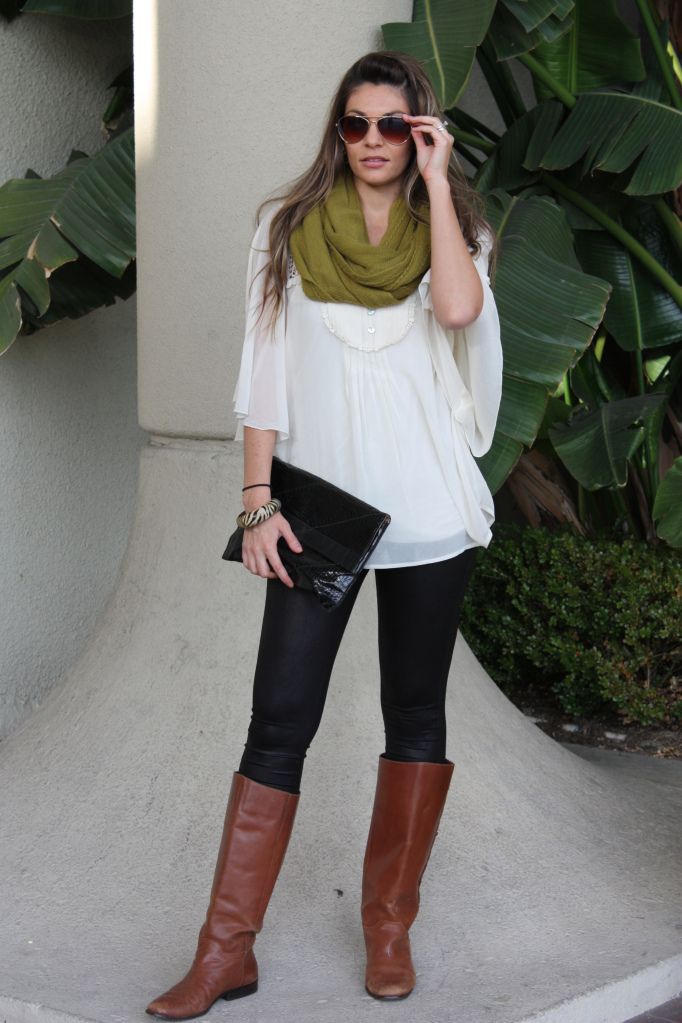 Fall boots with layered knit