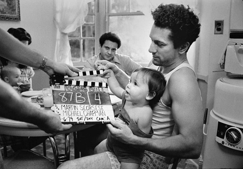 Robert De Niro and Joe Pesci on the set of Raging Bull