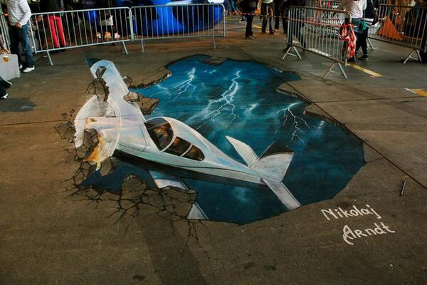 Street art depth illusion