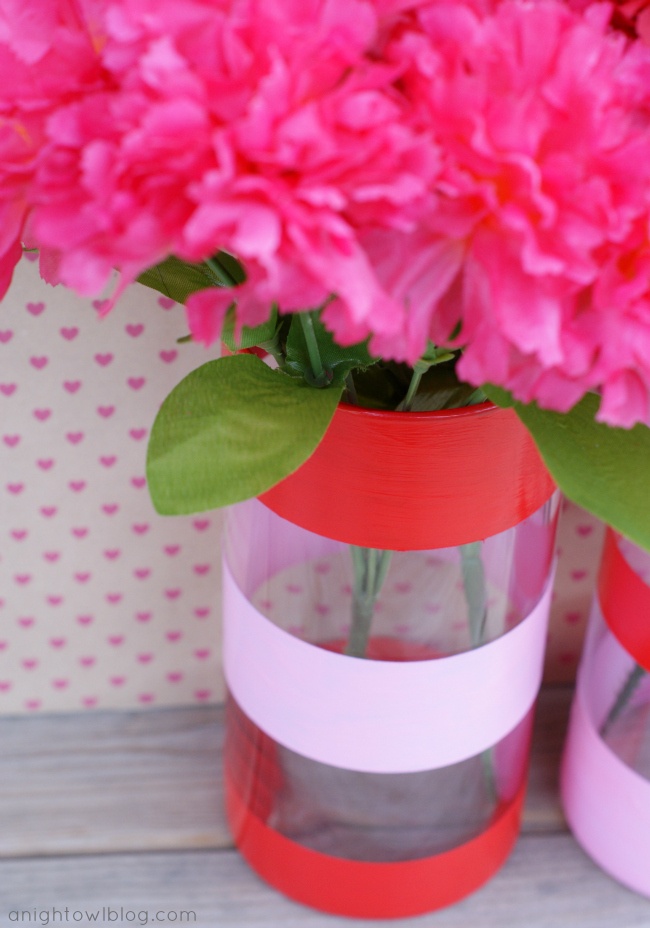 Dollar store vases with gloss enamel paint