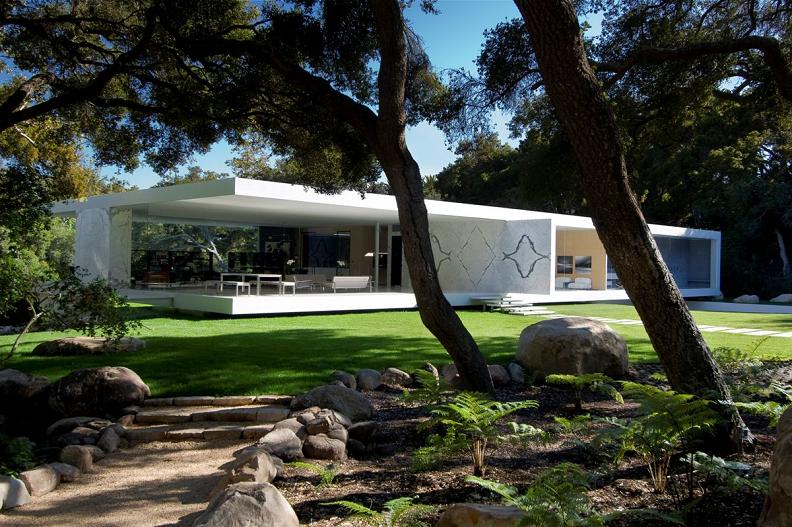 Glass Pavilion approach and lawn