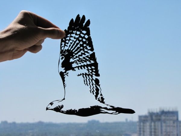 Handmade papercut silhouette artwork