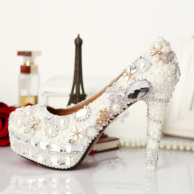 Ivory pearl bridal heels