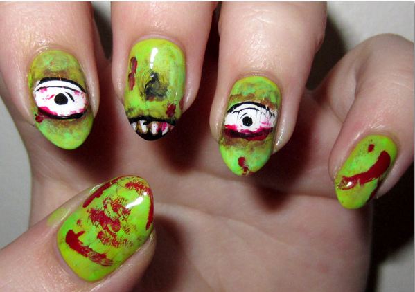 halloween-nailart04 Dark Halloween nail art design