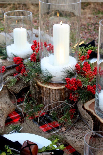 White creamy winter tablescape styling