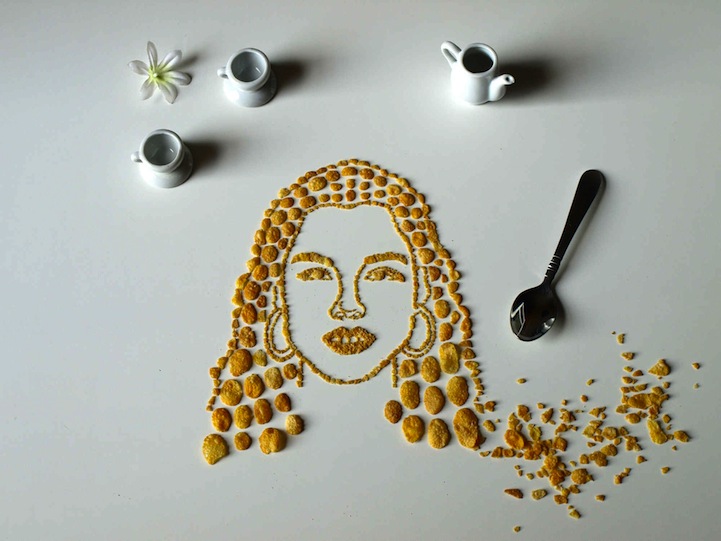 Corn flakes mosaic celebrity face