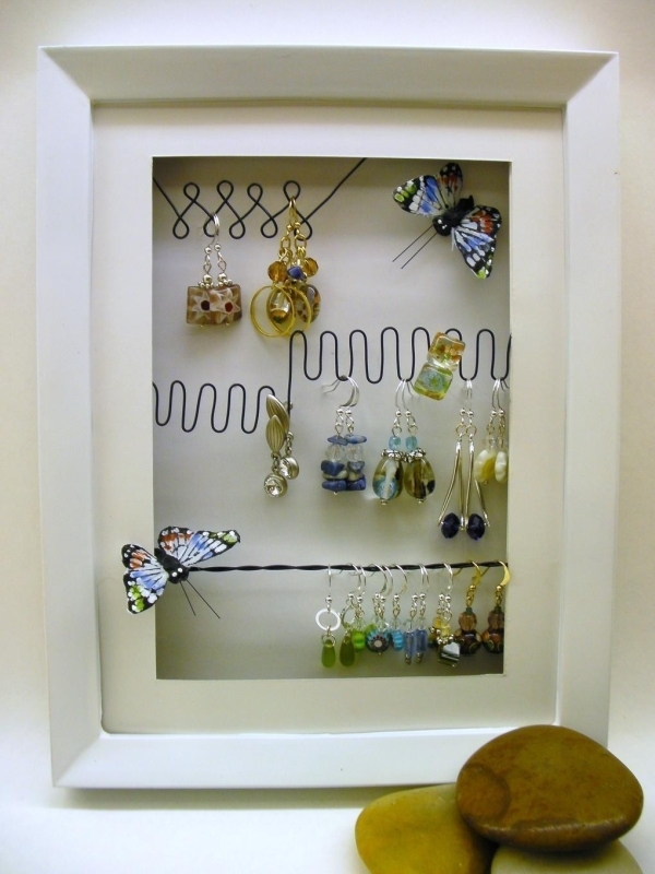 Tall earring and necklace organizer
