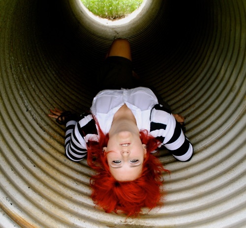 Editorial red hair styling