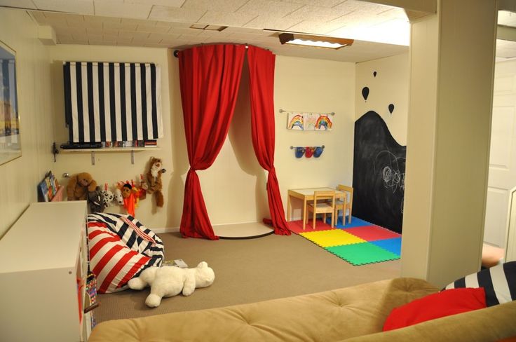 Bright basement play area for children