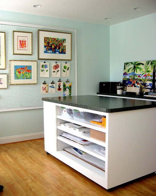Craft room with project storage