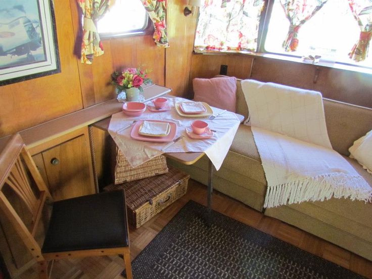 Styled caravan lounge interior