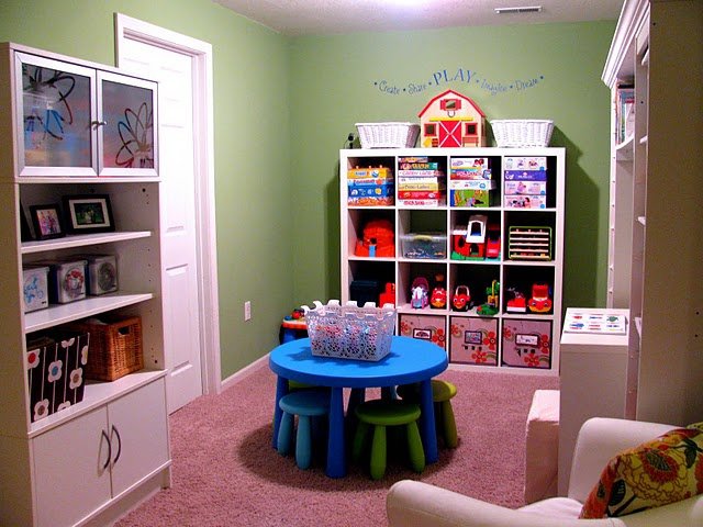 Basement playroom storage ideas