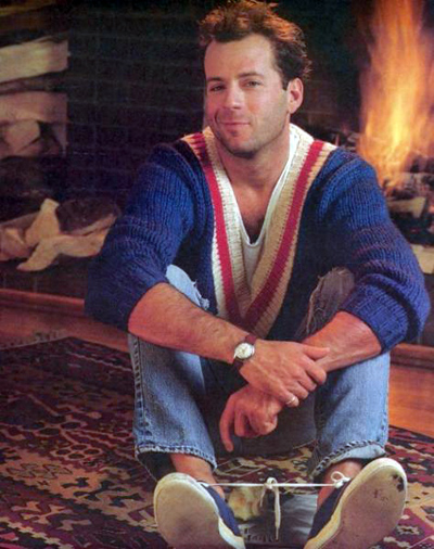 Bruce Willis in a rare candid moment