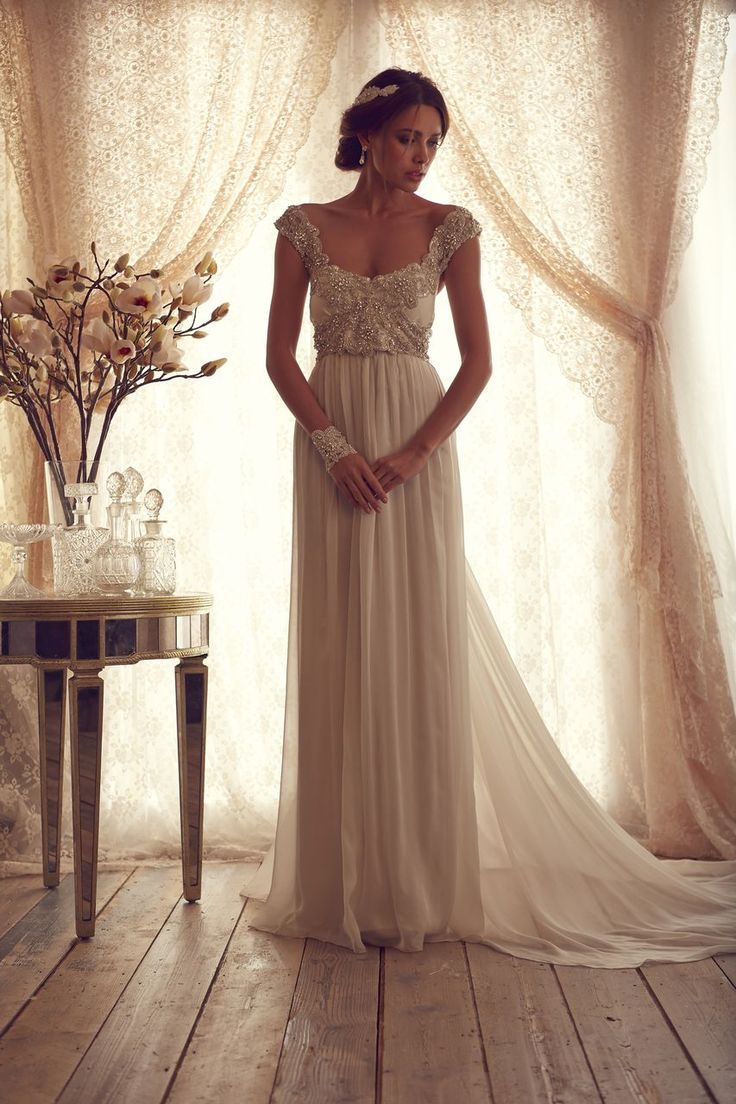 Vintage wedding dress portrait style