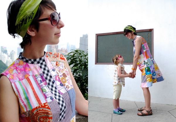 Patchwork dress detail