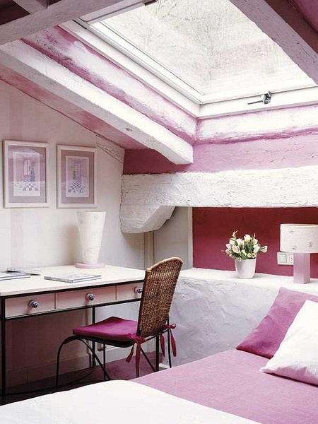 Styled attic office corner