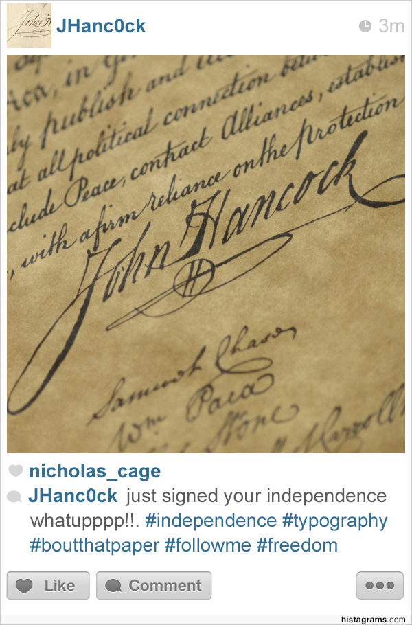 Histagram social-media take on a historical event
