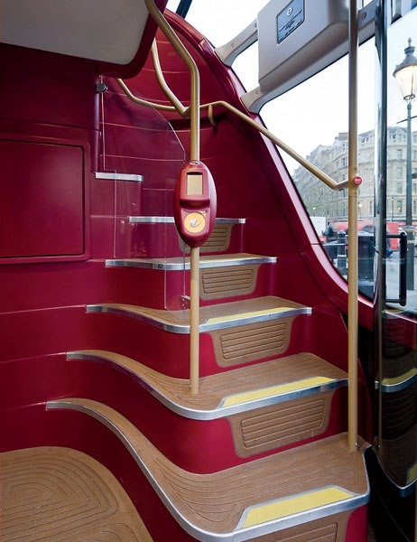 Contemporary staircase in living space