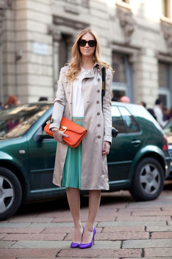 Fashion week sidewalk style with clean silhouette
