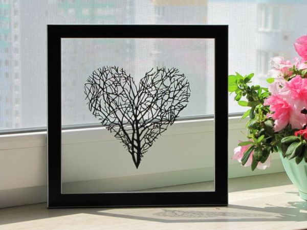 Interconnected paper-cut artwork
