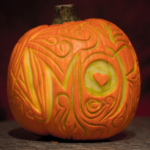Artful carved pumpkin design