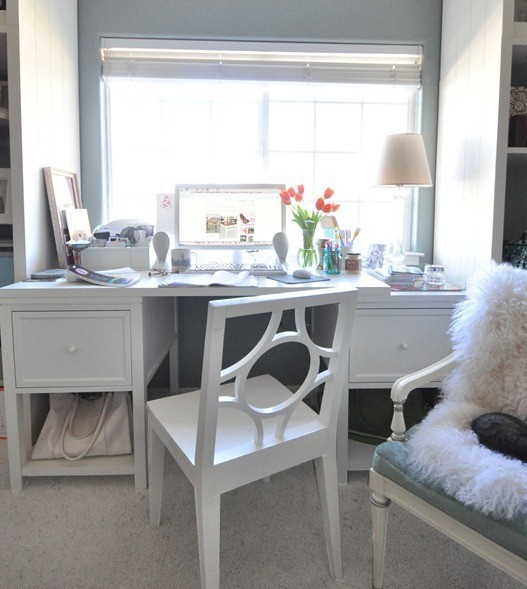 Organized desk styling for home office