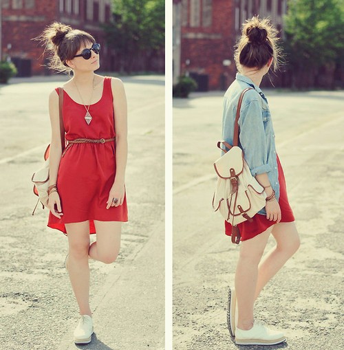 Street fashion detail emphasizing texture and cut