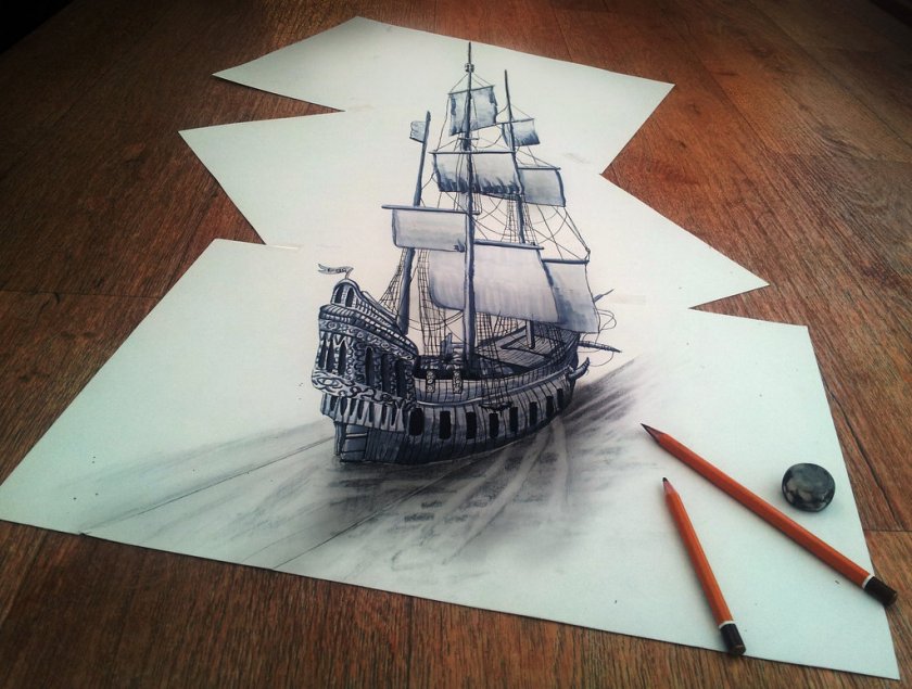 Studio optical illusion drawing
