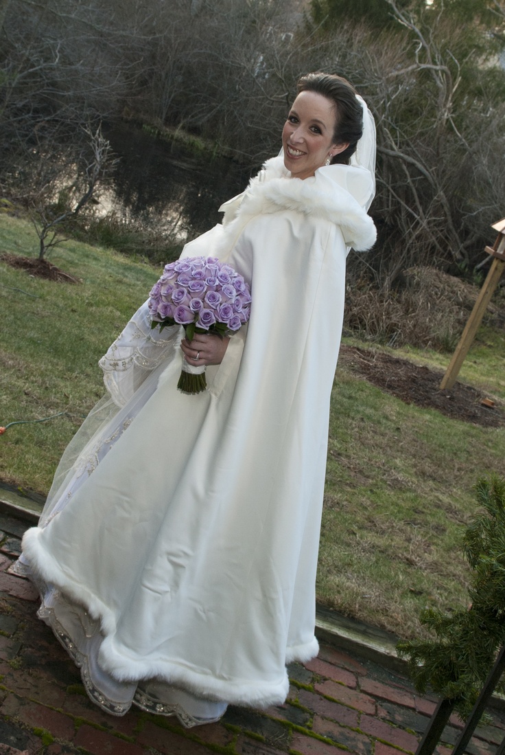 Long wedding cloak with ceremonial drape