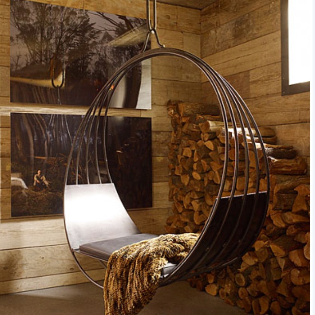 Round indoor hanging swing