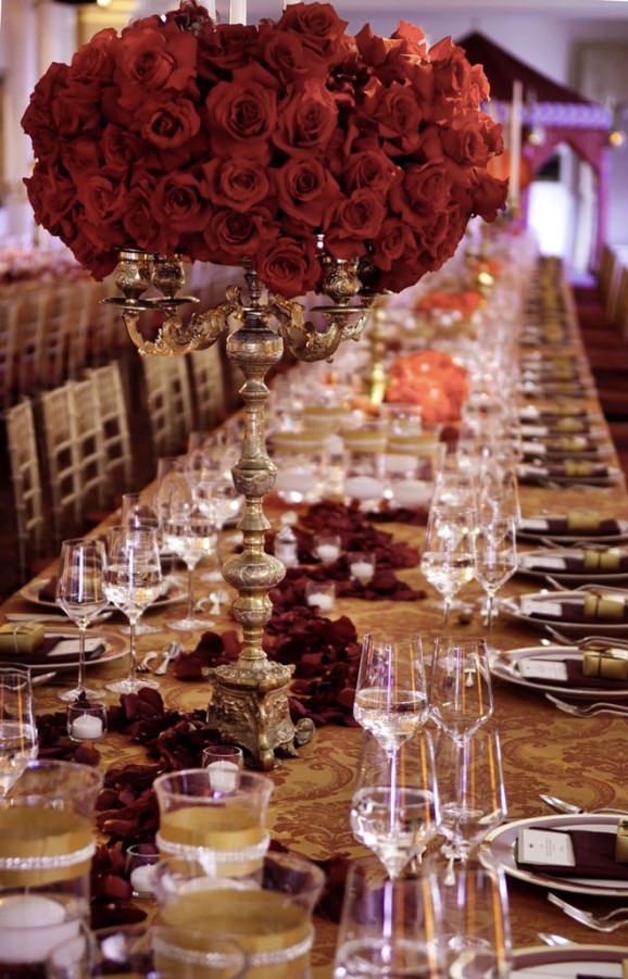 Romantic reception table design