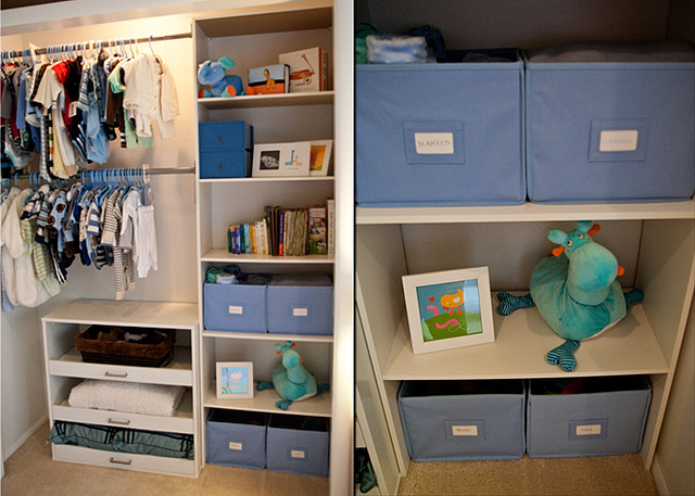 nursery storage and shelves